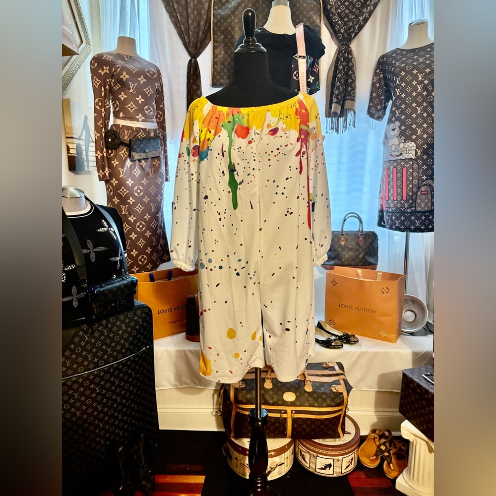 Colorful Paint Splatter Romper - Picture 4 of 9